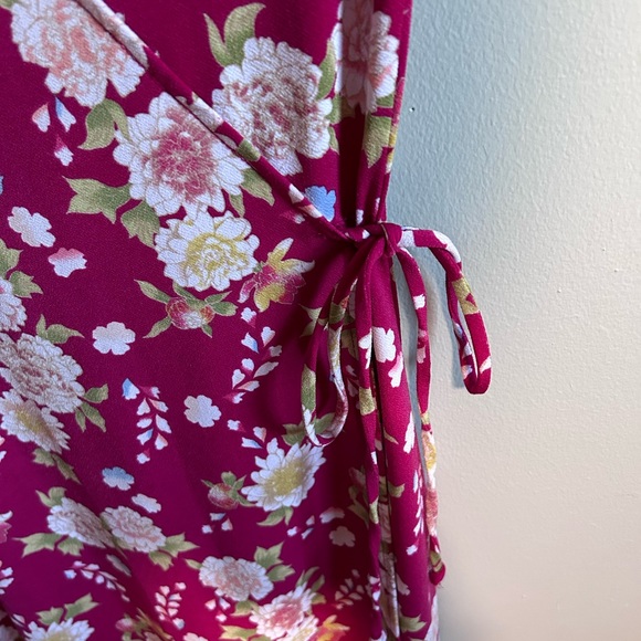 Aeropostale Pink Floral Y2K Wrap Style Dress-Sm - Picture 4 of 7